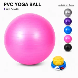 Yoga Balls Yoga Ball 65cm Matte for Core Strength Balance Training Posture Improvement Stability Exercise and Home Gym Workouts