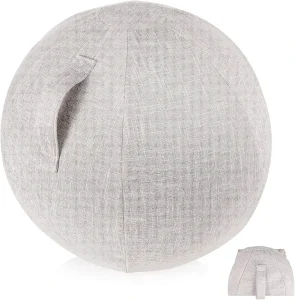 Yoga Exercise Ball Cover Set with Pump Handle Pilates Gym Half Ball Chair Balance Sitting Ball