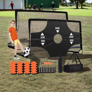 Youth Kids Pop up Soccer Goal Portable Football Net Outdoor Backyard Garden Mini Soccer Goal Steel Frame Eco friendly
