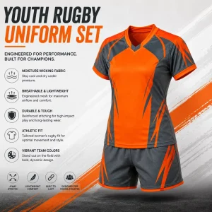 Youth Rugby Uniform Maillot Rugby Junior Camiseta Rugby Juvenil 3 Days Sample