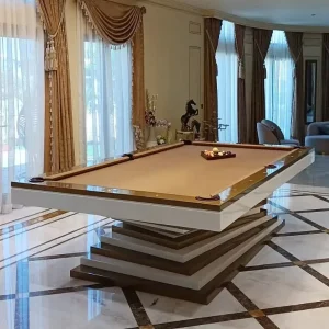 Ziggurat Natural Slate Color Stone Oak 2 in 1 Long Lasting Russian Pyramid Billiard Table