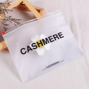 Zip Lock Biodegradable Custom Printed Logo Clear PVC Jewelry Frosted Plastic Bag T Shirt Packaging Zipper Bags For Clothing